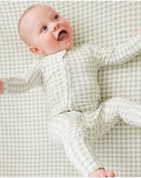 Kynd Baby - Day or Night Onesie in Sage Gingham