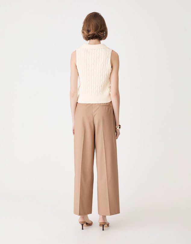 Forcast - Erin Collared Cable Knit Top