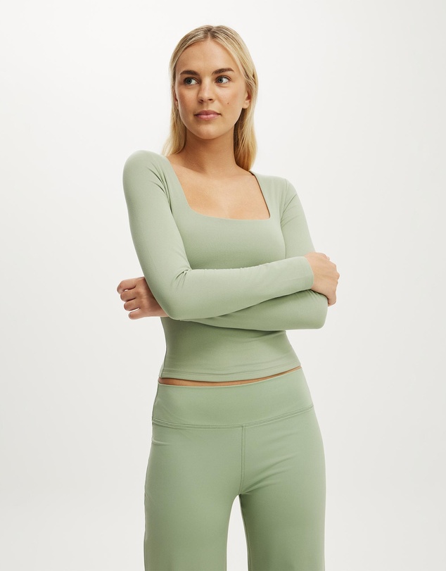 Cotton On Body Active - Ultra Soft Square Neck Long Sleeve