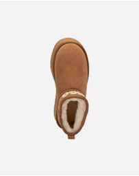 Ozwear Connection Uggs - Ugg Classic Platform Knit Logo Matelassé Ultra Mini Boot