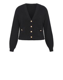 City Chic - Plus size Chloe True Knit Cardigan - black