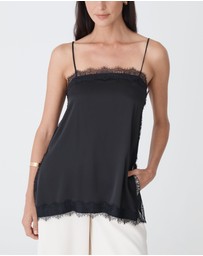 Forcast - Cleo Lace Trim Satin Camisole