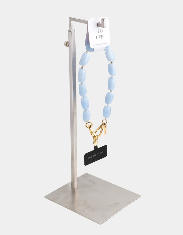 LOUVE COLLECTION - Universal Phone Strap Connector (Black) + Abbey Ocean Breeze Wristlet