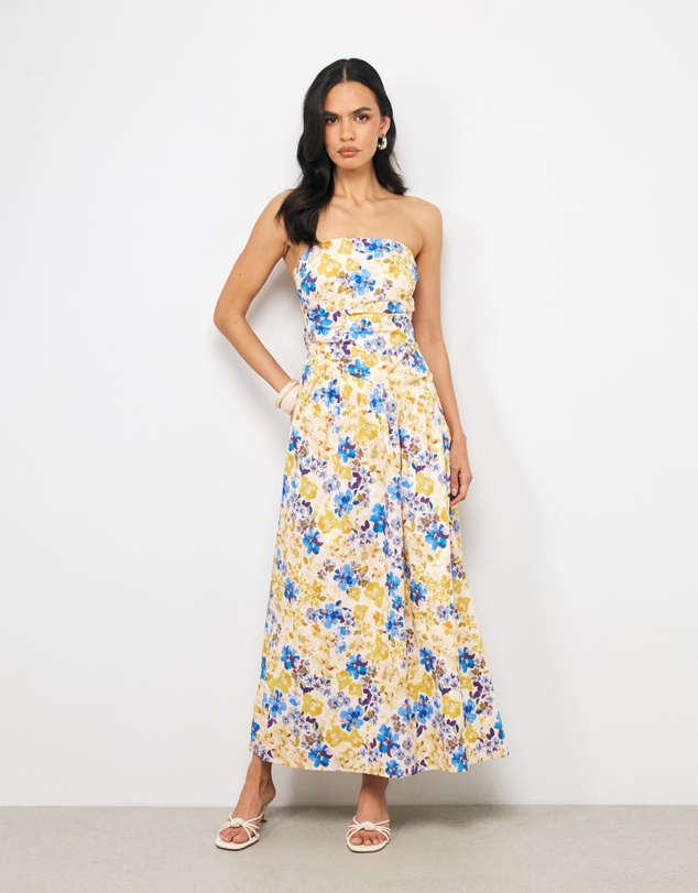 AERE - Elodie Cotton Strapless Maxi Dress
