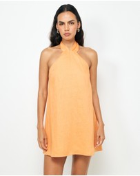AERE - Kyla Tie Back Linen Mini Dress
