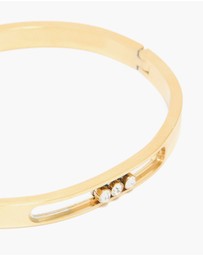 Lovisa - Waterproof Gold Plated Stainless Steel Diamante Hinged Bangle