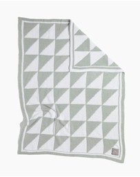 Living Textiles - Chenille Blanket - Sage Triangles
