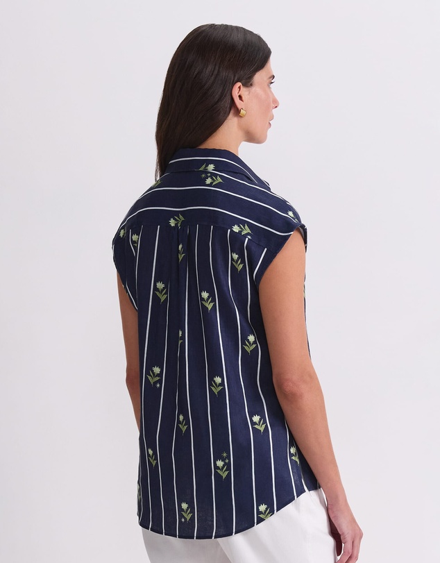 Sportscraft - Hampton Stripe Linen Blouse