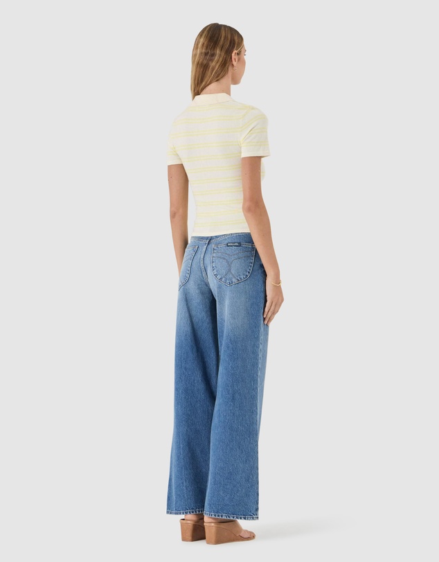 Rolla's - Lady Knit Polo Top - Pale Yellow