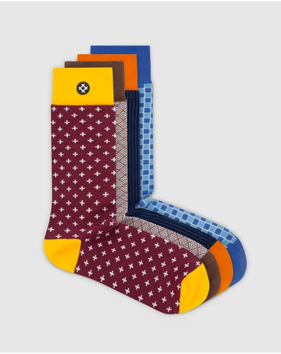 Sockdaily - Fireside 4 Pack Crew Socks