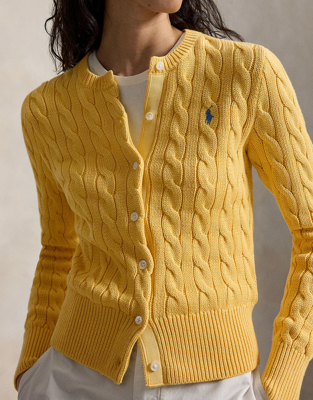 Polo Ralph Lauren - Cable-Knit Cotton Crewneck Cardigan