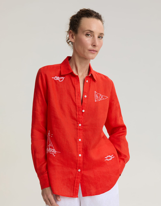 Sportscraft - Dahlia Embroidered Linen Shirt