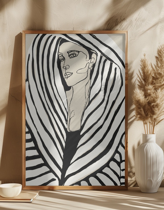 Olive et Oriel - Striped Coat by Treechild Art Print