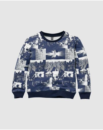AOP Dark Blue Photo Print