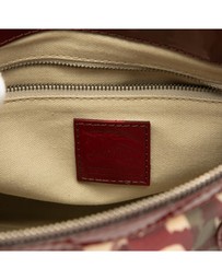 Pre-Loved by Azura Reborn - Pre-Loved Patent Trimmed House Check Coated Canvas Hearts Pilgrim Satchel