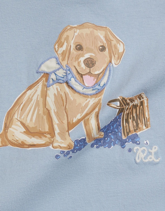 Polo Ralph Lauren - Dog-Print Cotton Tee & Gingham Bloomers - Babies