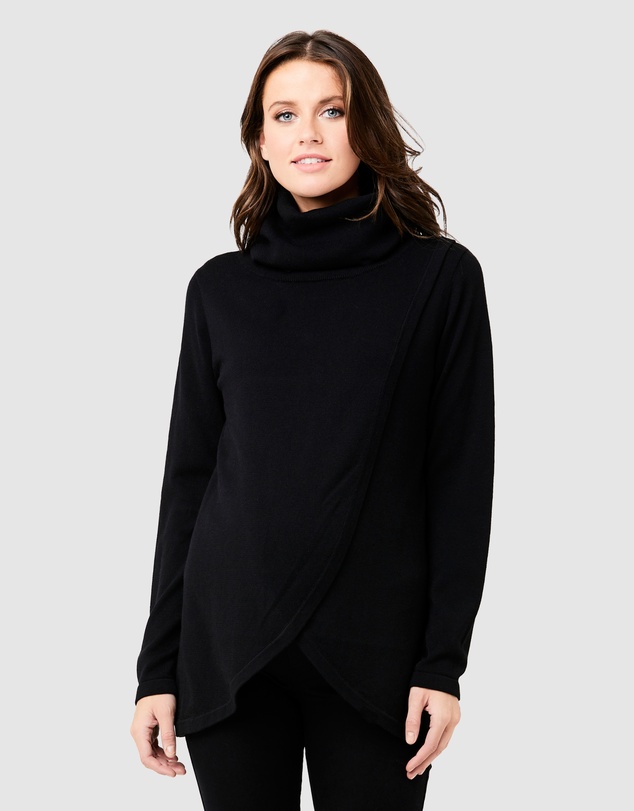 Ripe Maternity - Cowl Neck Nursing Knit