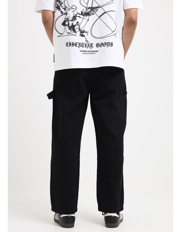 Black Noise White Rain - Cursive Carpenter Pants