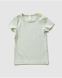 WITH LOVE FOR KIDS - BASICS Wide Ribbed Short Sleeve Top - Kids
