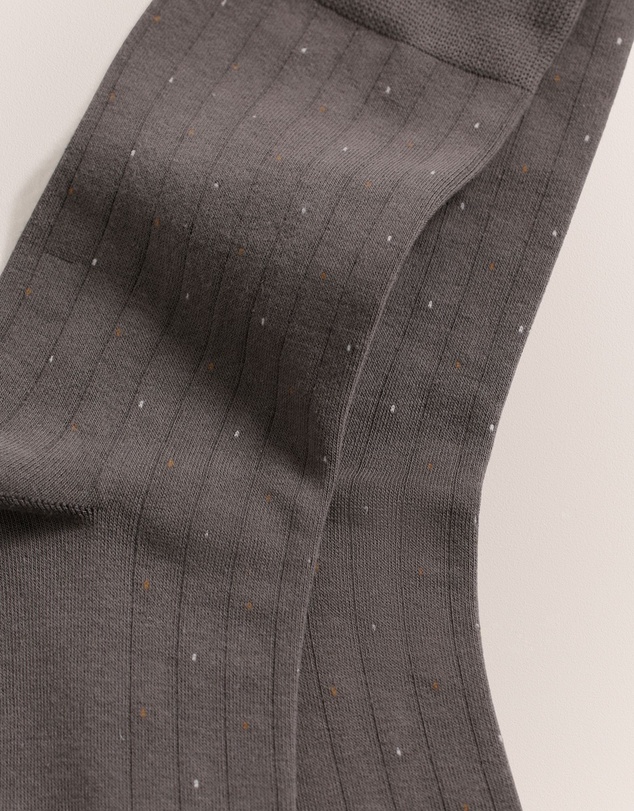 Trenery - Dot Rib Crew Sock in Cinder