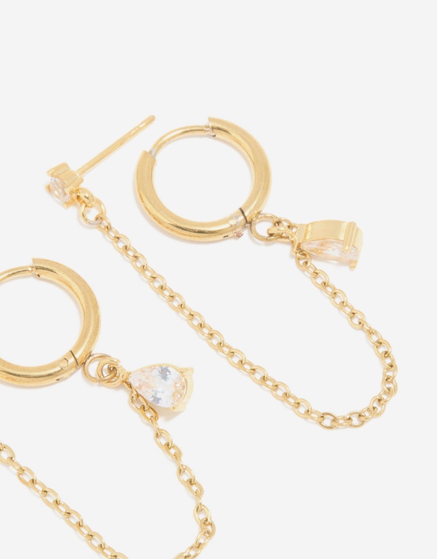 Lovisa - Waterproof Gold Plated Stainless Steel Cubic Zirconia Ear Stacking Pack