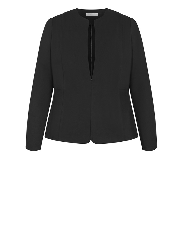 City Chic - Plus size Peyton Ponte Jacket - black