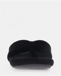 Mia Vita - Cozy Toe Post Slipper - Black