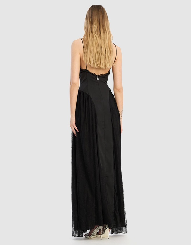 ROTATE - Satin Lace Maxi Dress