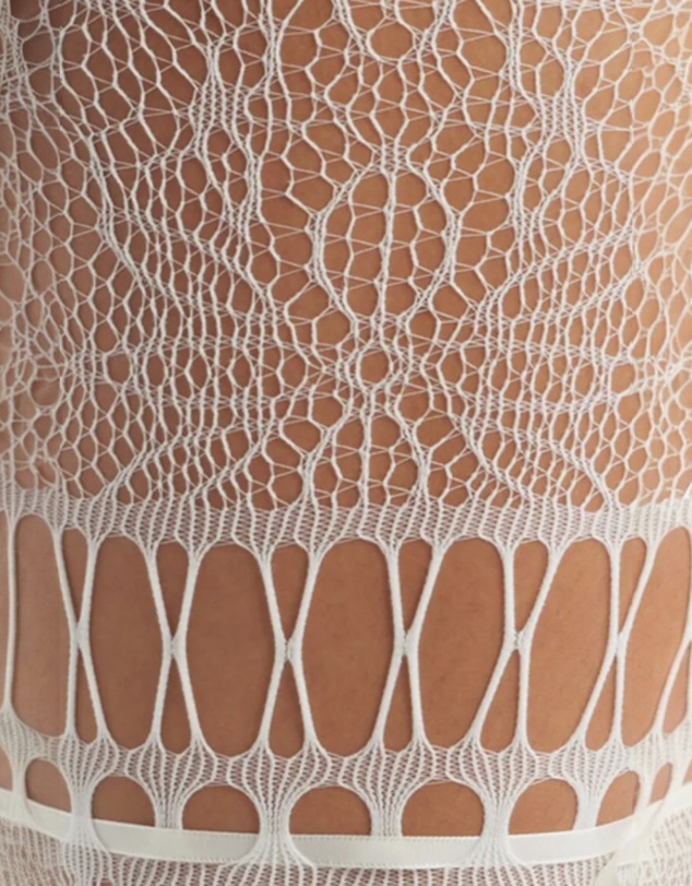 High Heel Jungle - Chevonne Lace And Satin Fishnet Tights