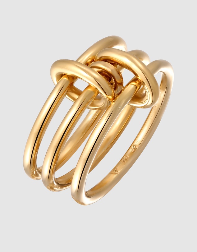 Elli Jewelry - Trio Band Ring in Gold-Plated 925 Silver