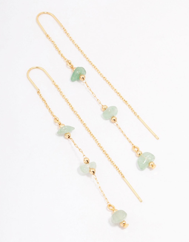 Lovisa - Gold Plated Semi-Precious Trio Stone Drop Earrings