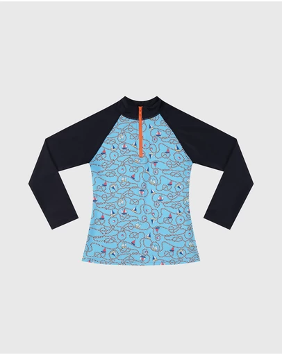Aqua Blu Kids - Bowline Long Sleeve Rash Vest - Teens