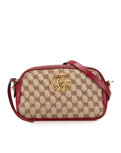 Pre-Loved by Azura Reborn - Pre-Loved Small GG Marmont Matelasse Canvas Crossbody