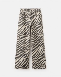 M.N.G - Zebra-Print Straight-Fit Jeans