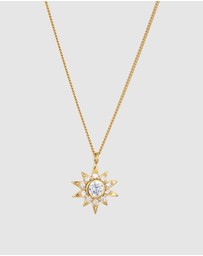 Elli Jewelry - Necklace Zirconia Star 925 Sterling Silver Gold-Plated
