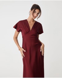 Forcast - Catalina V-Neck Satin Dress