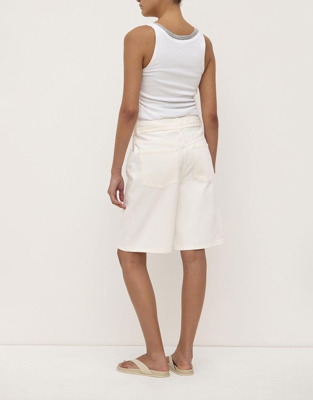 Assembly Label - Loose Fit Long Denim Shorts