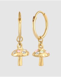 Haze & Glory - ICONIC EXCLUSIVE - Earrings Liberty Mushroom Hoops 925 Sterling Silver Gold-Plated