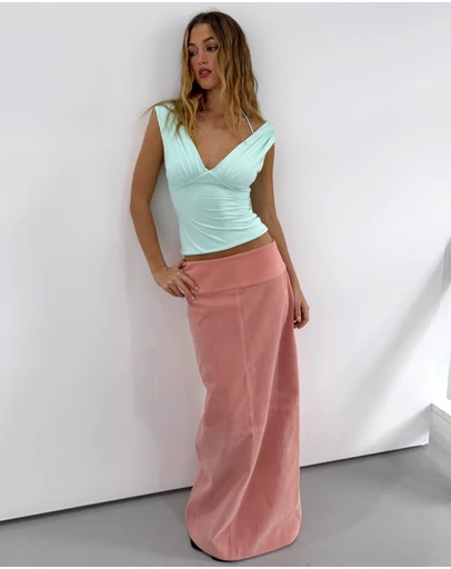 Dazie - Bailey Faux Suede Midi Skirt