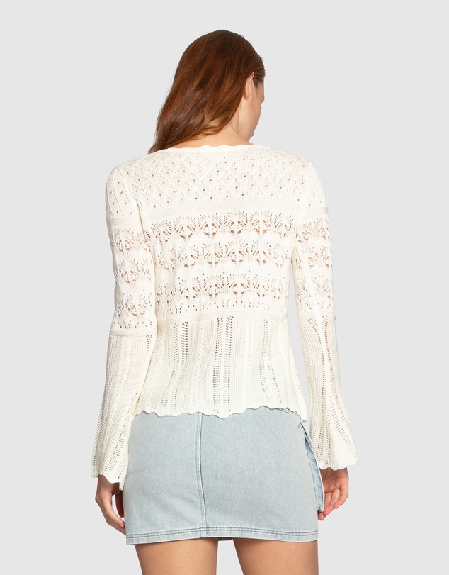 Belle & Bloom - Soft Sands Ruffle Knit Cardigan