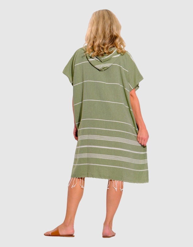 Tolu Australia - Adult Hooded Beach Towel in Green Nature – Quick-Dry Swim Poncho for Swimming & Surfing