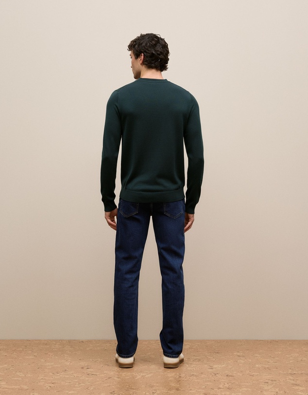 Trenery - Merino Classic Crew in Pine Green