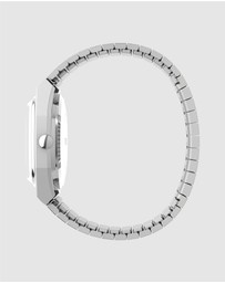 TIMEX - Mens Automatic Reissue Rounded Square 34mm Silver-tone Dial with Stainless Steel Strap