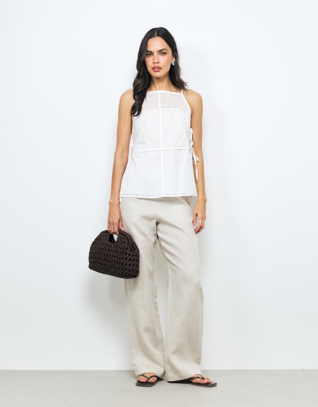 AERE - Grace Panel Tie Side Top