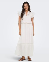 ONLY - Sunny Frilled Cotton Maxi Dress