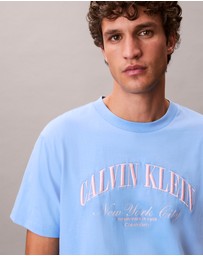 Calvin Klein Jeans - Terry Heritage Logo NYC Graphic Relaxed T-Shirt