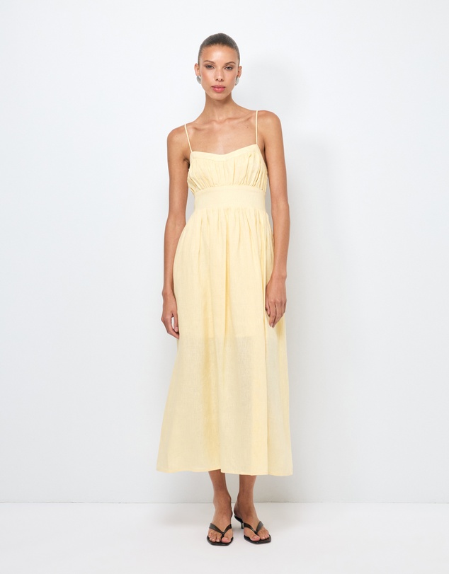 AERE - Gracelyn Linen Midi Dress
