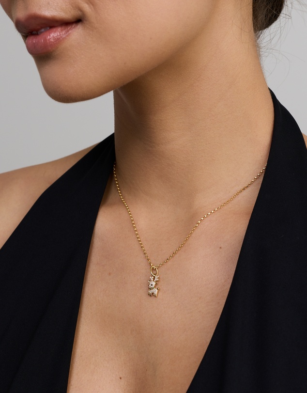 Michael Hill - Christmas Reindeer Pendant with Cubic Zirconia in 18kt Yellow Gold Vermeil