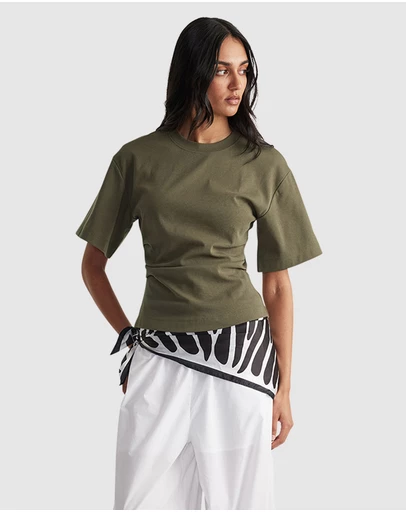 Decjuba - Amelia Pleated Waist Tee