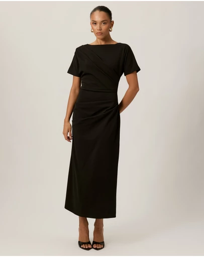 Tussah - Cindy Crepe Tuck Midi Dress